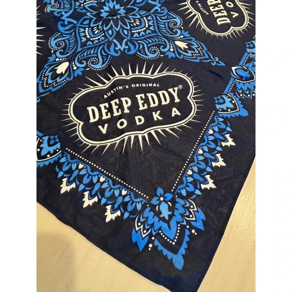 Deep Eddy Vodka Bandana Navy Blue Paisley Austin Original Austin‎ Texas 21x21